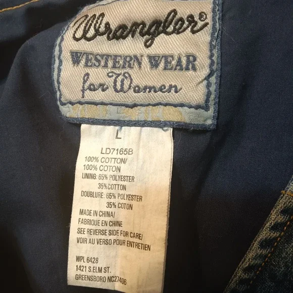 Vintage Wrangler Western Denim Vest Womens Large Blue Button Front - Picture 13 of 13